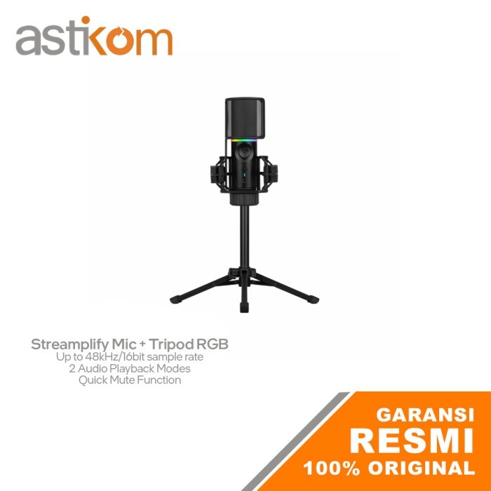 Gaming Microphone Streamplify Mic + Tripod RGB Streaming  (MIC 48 RGB-TP-BK)