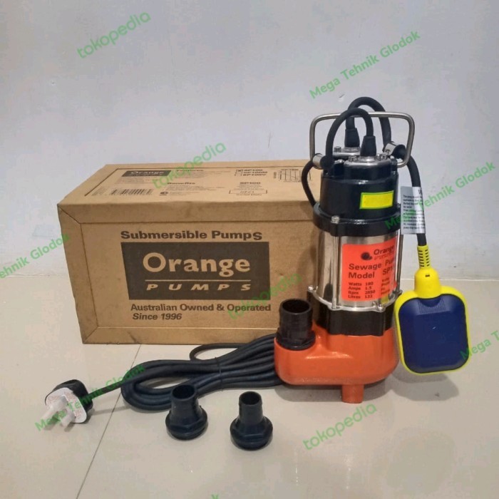 POMPA CELUP AIR KOTOR ORANGE SP100 SUBMERSIBLE PUMP AUTOMATIS 180 WATT