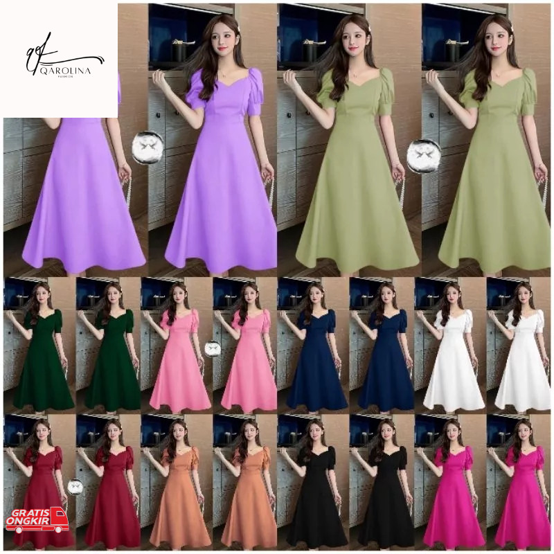 Dress Korea / DRESS WANITA KOREAN STYLE DRESS KOREA SYAHIRA DRESS PUTIH DRESS SCUBA PREMIUM CASUAL D