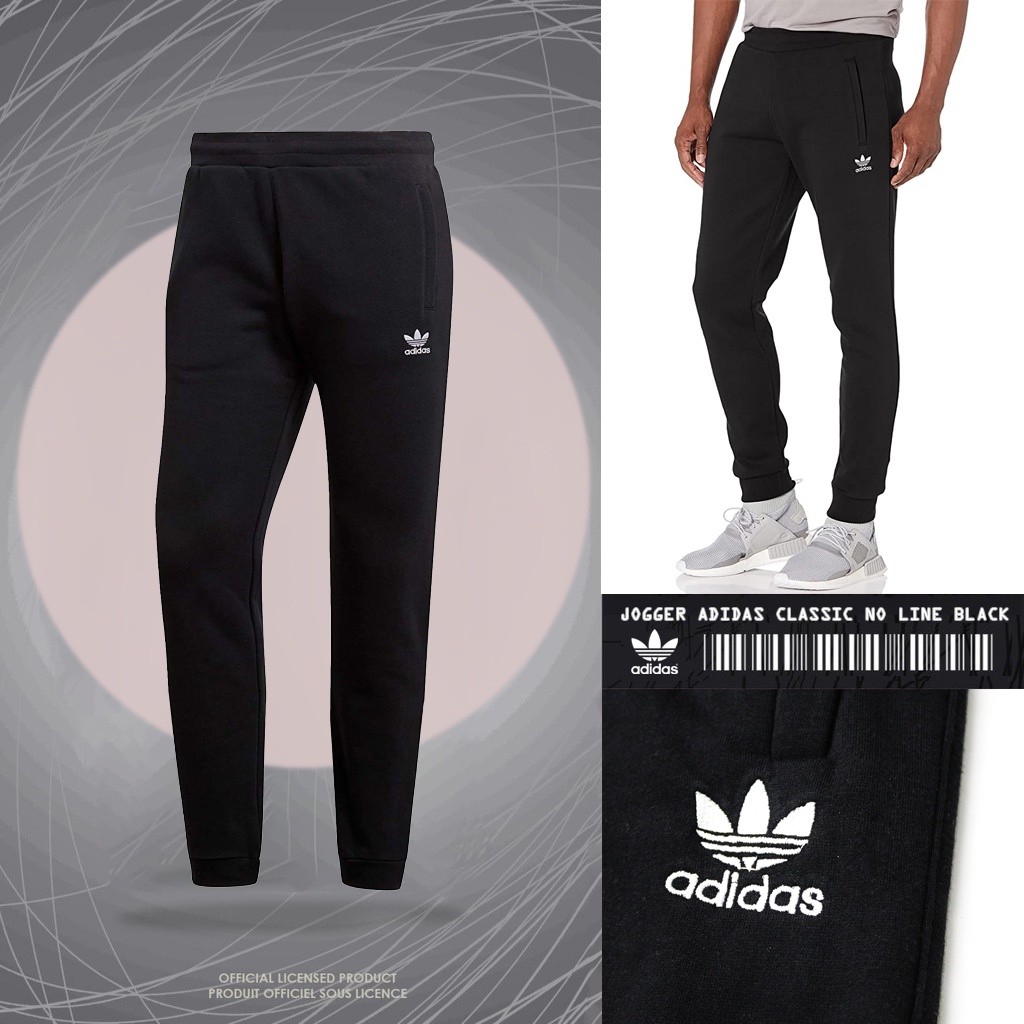 CELANA JOGGER ADIDAS CLASSIC ESSENTIAL TREFOIL BLACK