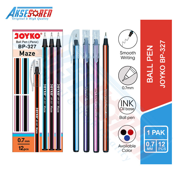 

Aksesoren Pulpen Maze Joyko BP-327 [1 Pack/12 Pcs] / Bolpoin Ballpoint Pena Ball Pen 1 Lusin
