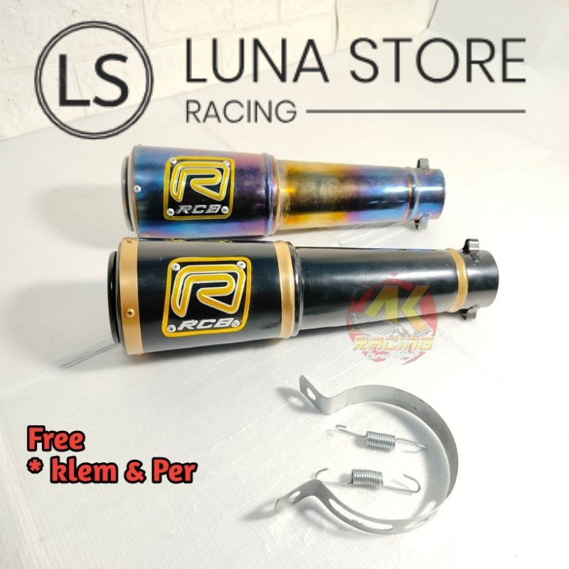 Slincer RCB Selencer Knalpot Racing RCB Ultra Bluemoon & Hitam Inlet 48mm dan 50mm Full ngebas Bulet