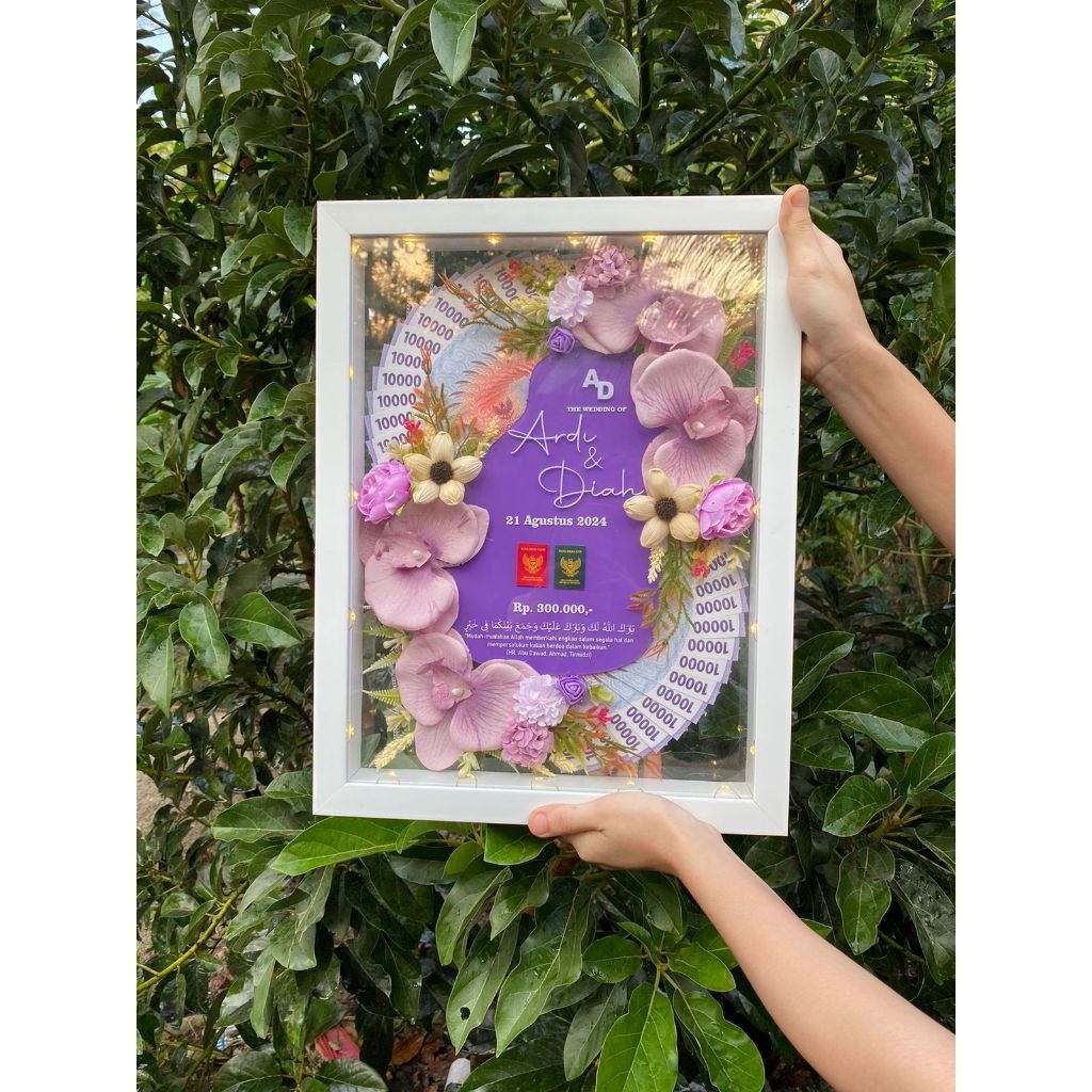 MAHAR UANG MURAH Mahar Pernikahan kipas anggrek 30x40 cm