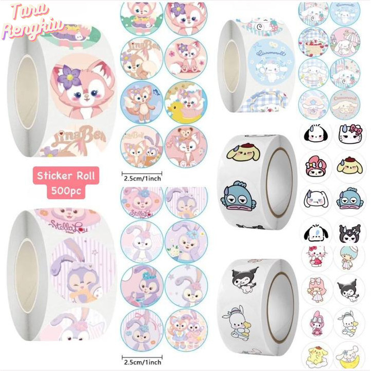 

ACE - Sticker Roll 2,5 Cm Edition Sanrio Stiker Roll Aesthetic 500 Pcs Sanrio Lucu