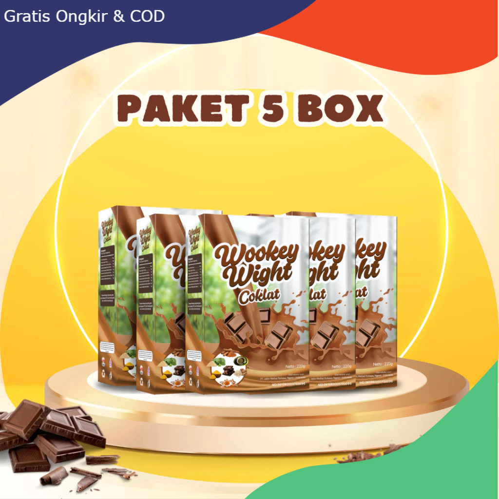 

PAKET 5 BOX Wookey Weight - Susu Penambah Nafsu Makan Dan Penggemuk Badan Rasa Coklat