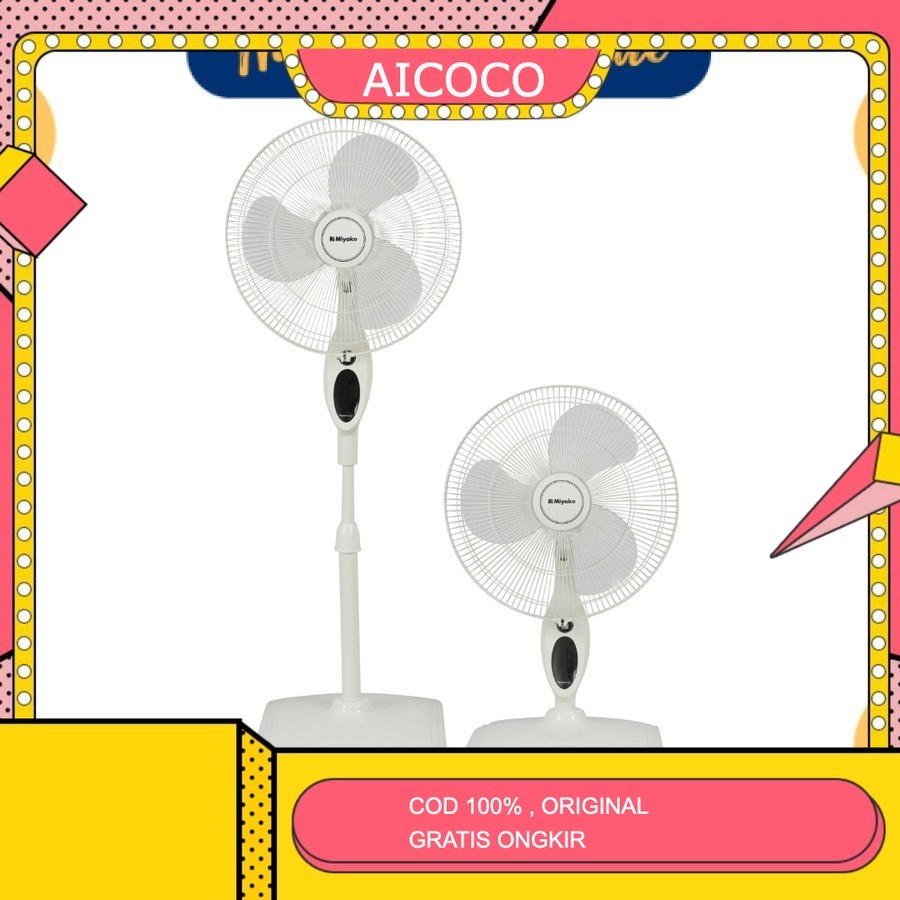 AICOCO HOUSEWARE - Miyako Stand Fan 16 Inch 2in1 Duo Stand Desk KAS-16 KPW / Kipas Angin Berdiri Miy