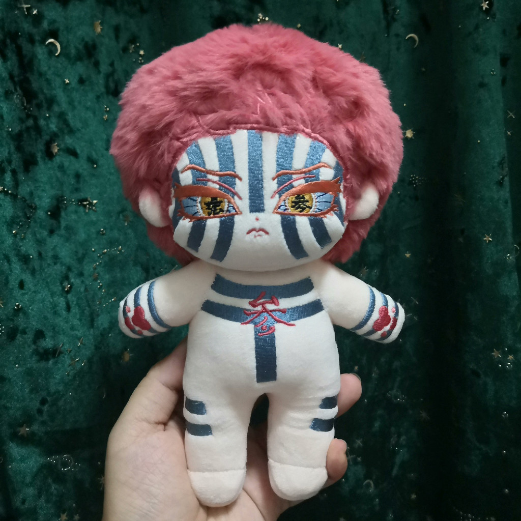 20cm Game Demon Slayer Akaza Toy Figurine Plush Cotton Doll Body Cosplay Anime Lovely Dress Up Dolls