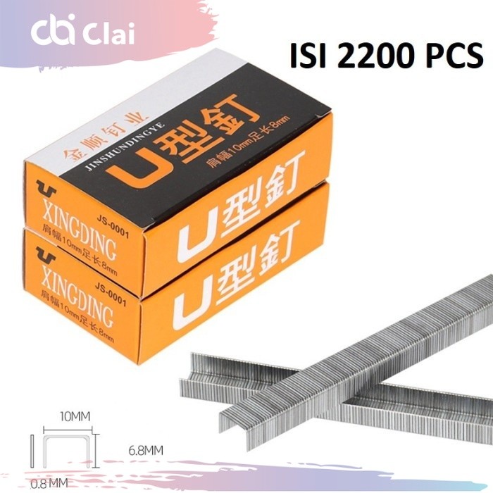 

CLAI Refill isi 2200 Staples Stapler Stapless Tembak Gun Tacker TR13/6/8