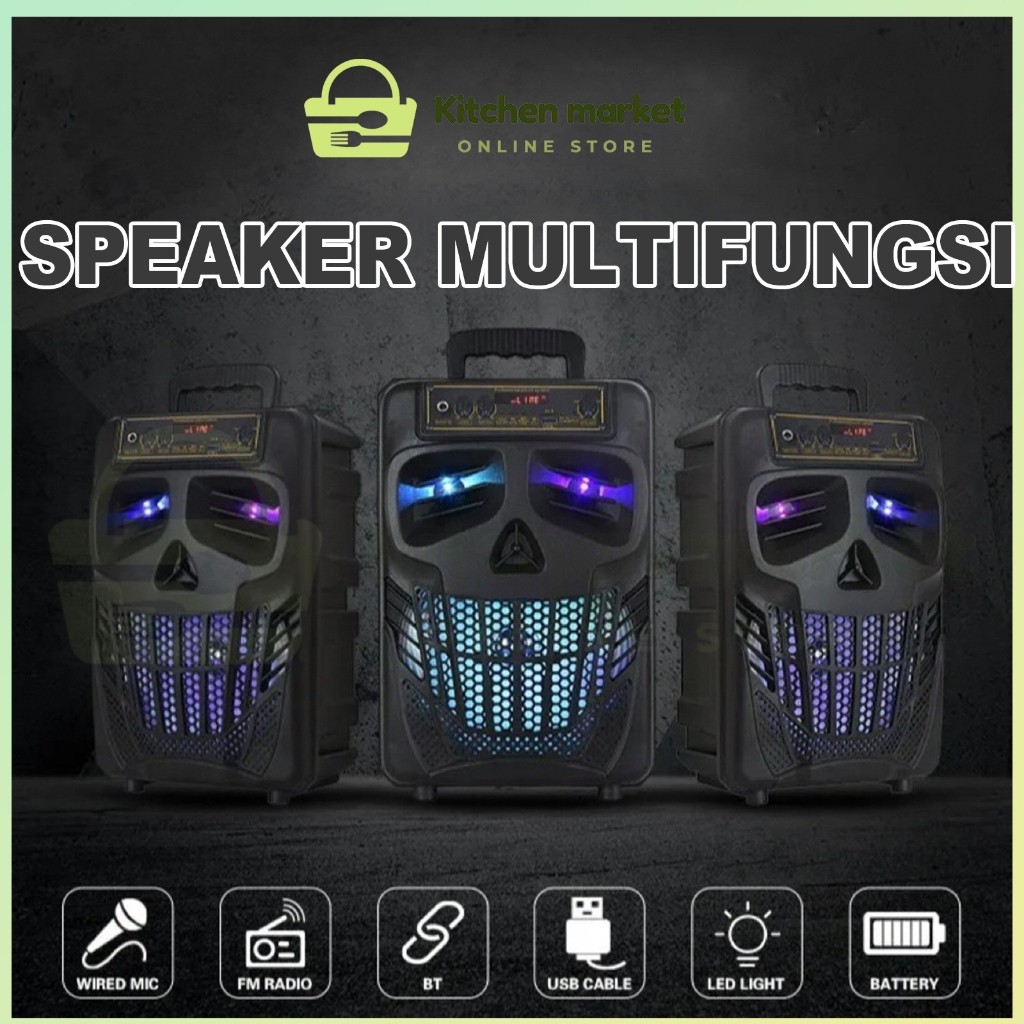 Speaker Bluetooth Karaoke Free Mic 8,5 Inchi Salon Aktif Portable Super Bass Speaker Aktif Wireless