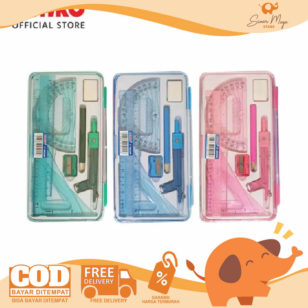 

KENKO Compass Geometrical Set C-2008 - Paket Penggaris dan Jangka Murah