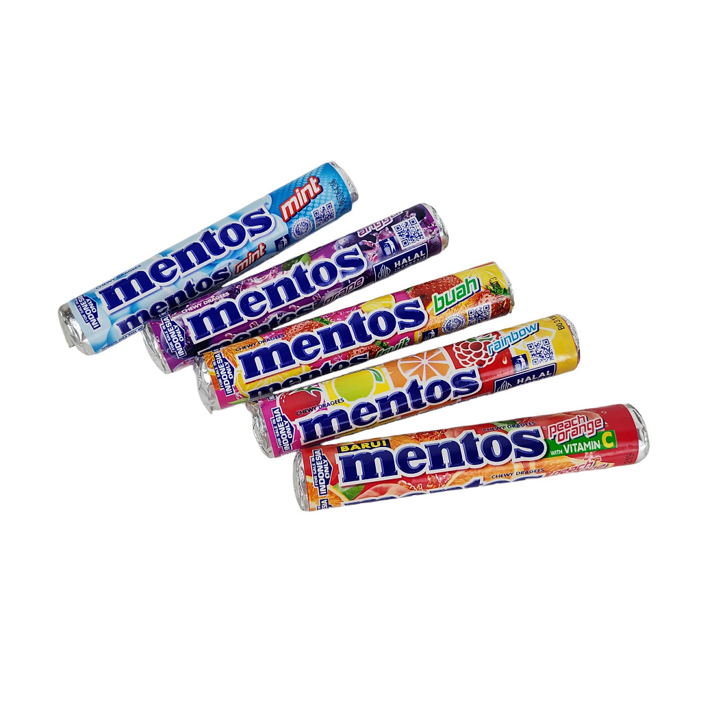 

Mentos Roll 29gr / Permen Mentos Mint Buah (1 Roll)
