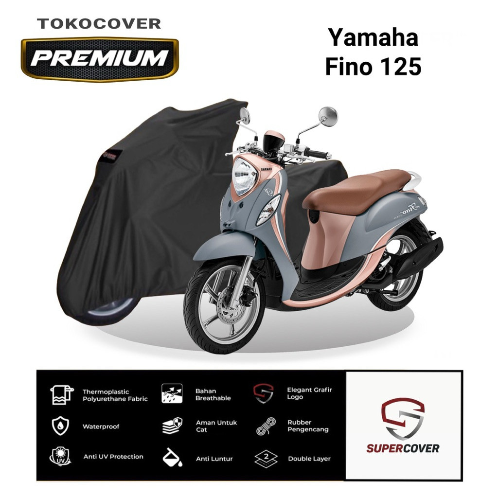 Premium Sarung Motor Yamaha Fino 125 Super Cover Motor Waterproof