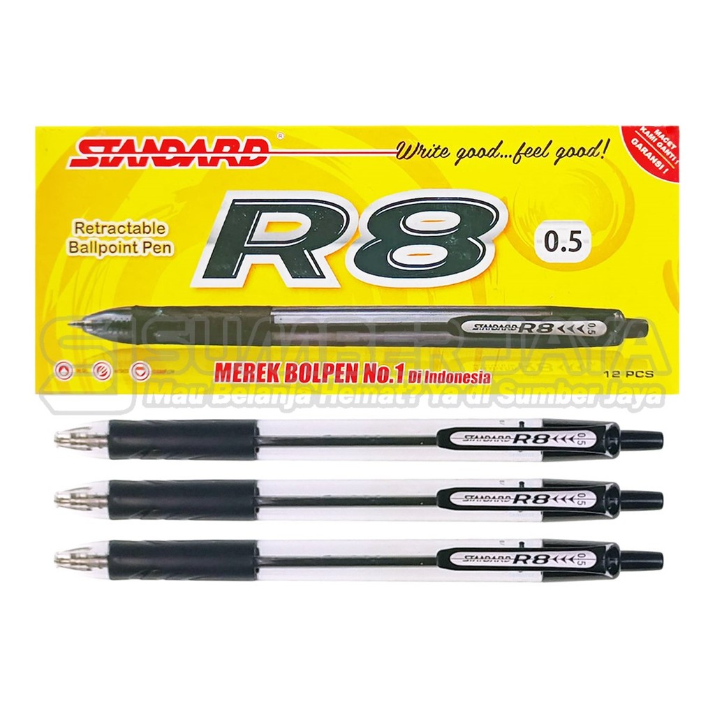 

Ballpoint Cetek Standard R8 0.5mm Pulpen Retractable Pena 1 PCS