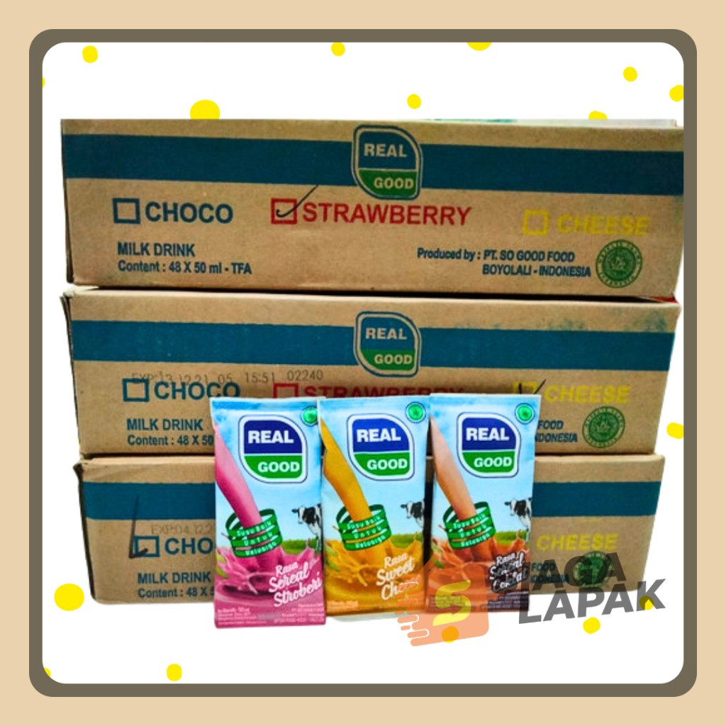 

Real Good 50ml 1 DUS KARTON Susu Bantal Aneka Rasa