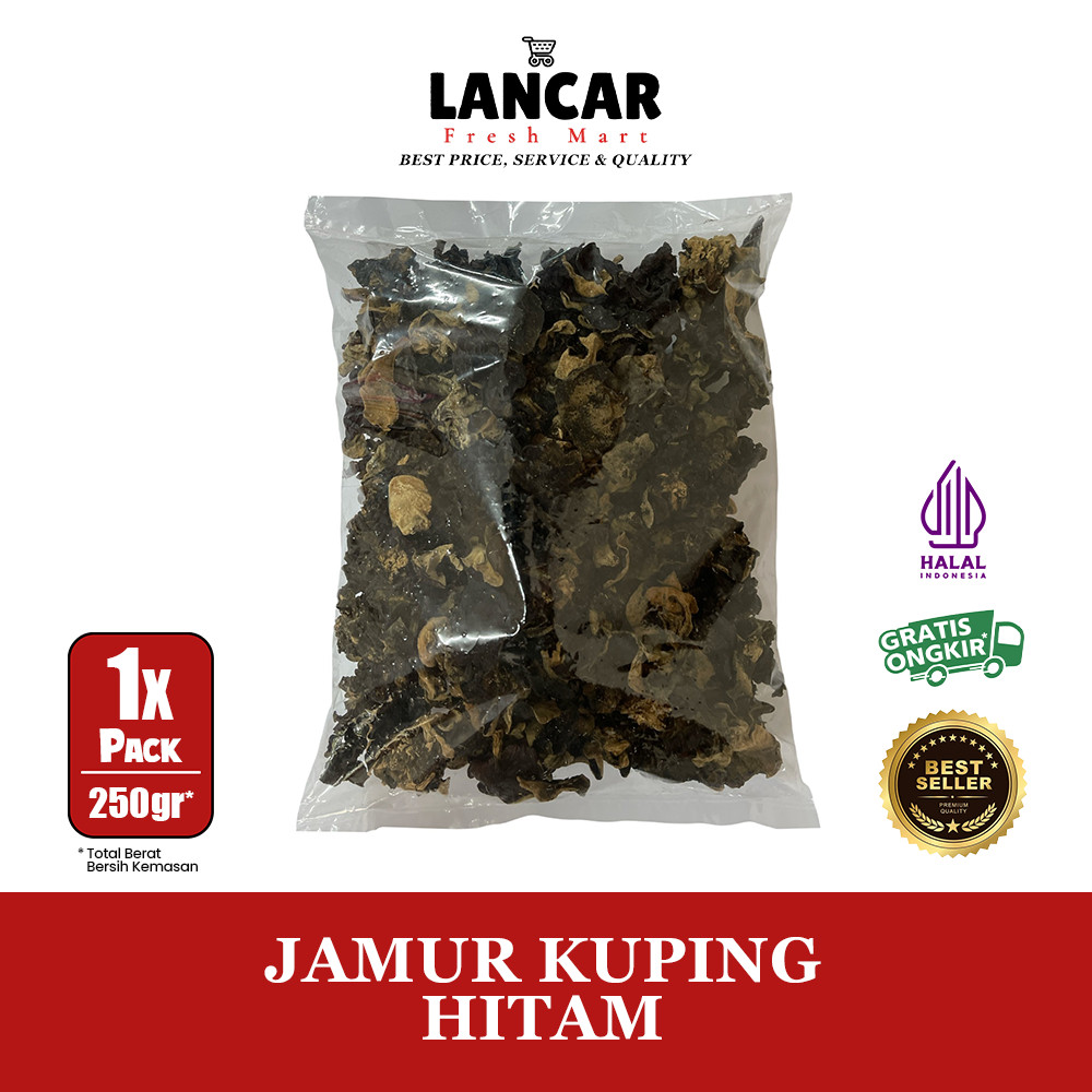 

JAMUR KUPING HITAM 250GR / JAMUR KUPING KERING HITAM 250GR