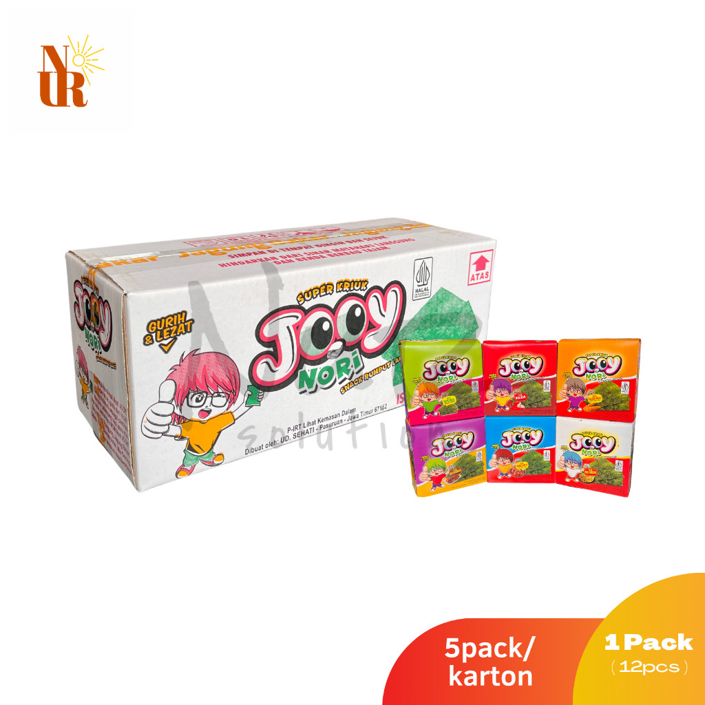 

Jooy Nori Sheet Rumput Laut isi 5 Pack [Karton] / Snack Rumput Laut Aneka Rasa