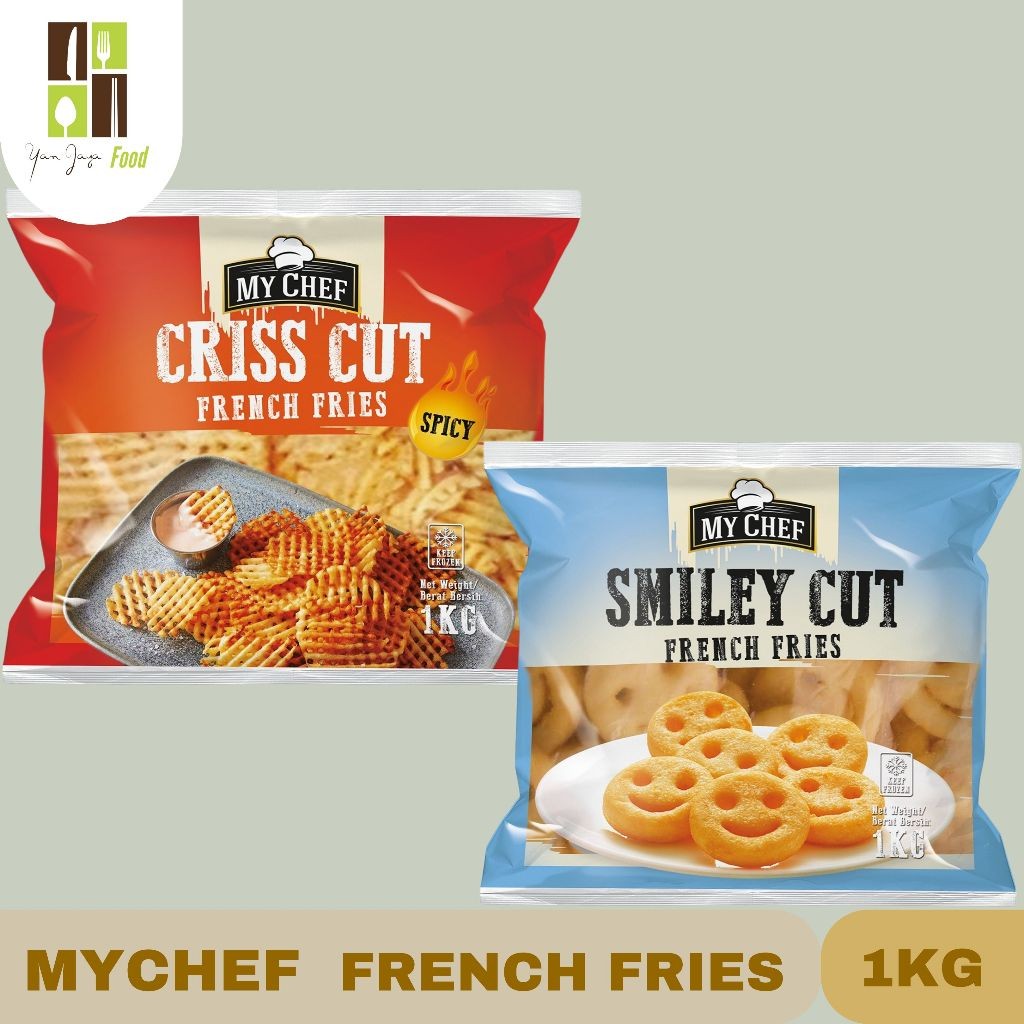 

My Chef Potato Fries Kentang Goreng Hashbrown / Smiley Cut / Criss Cut Spicy / French Fries 1Kg