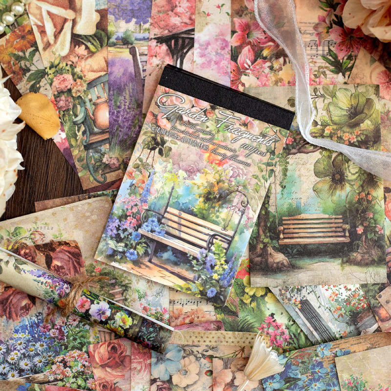 

100sheets Vintage Plants Flowers garden Material paper paper Scrapbooking DIY Photo Album Collage Journal Creative Stationery