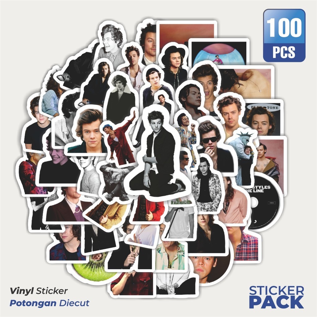 

Stiker Vinyl Stiker Harry Styles Stiker Waterproof Aesthetic- Untuk Laptop, Motor, dan Helm - Paper Stationery Pack