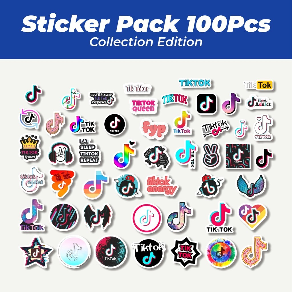 

Hot Stiker Logo Tiktok Lucu Anti Air Stikers Berperekat Waterproof Sticker Decal Buat Motor Helm Buku Journal Koper Casing HP Laptop Botol Minum