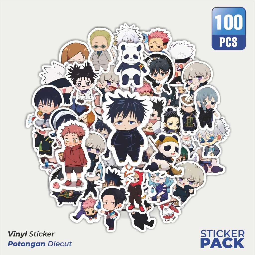 

MURAH 100 PCS Stiker Anime Jujutsu Kaisen Imut Versi 2 Waterproof Aesthetic- Untuk Laptop, Motor, dan Helm - Paper Stationery Pack