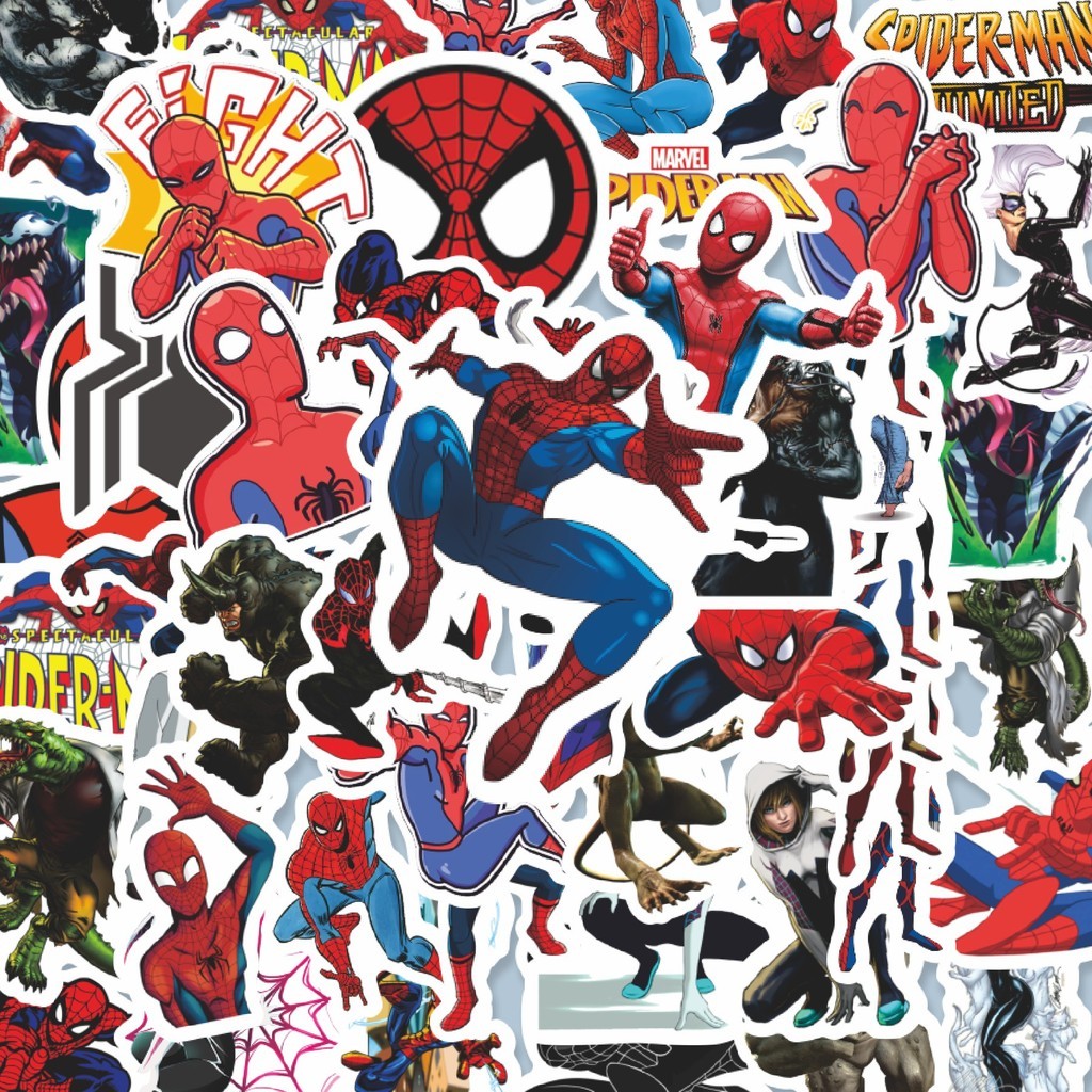 

100PCS Lucu Sticker Kartun Spider Man The Animated Series Stiker Aesthetic Stiker Anti Air Stikers Berperekat Waterproof sticker decal buat Motor Helm Buku Journal Koper Casing HP Laptop Botol Minum Hadiah anak