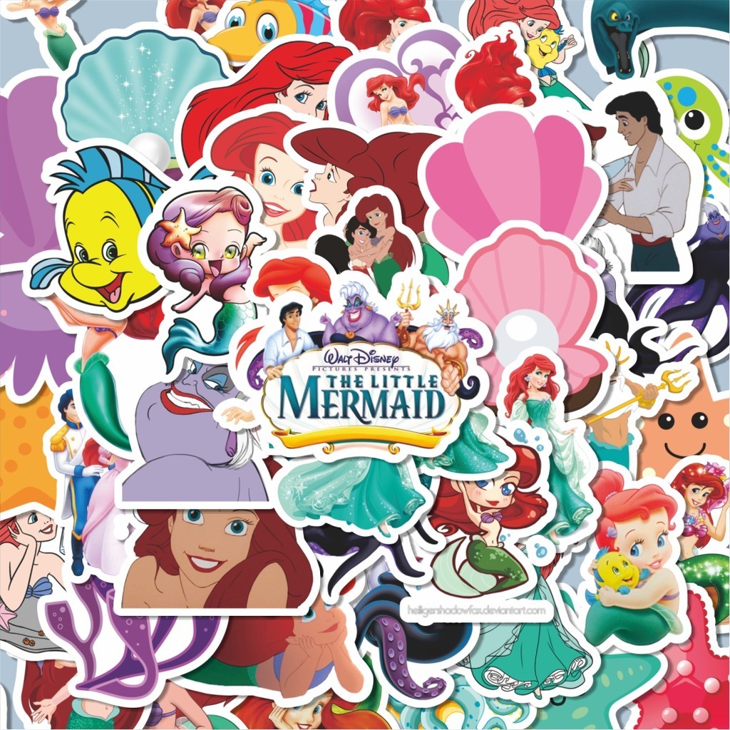 

100PCS Lucu Stiker Kartun Disney The Little Mermaid Ariel Stiker Aesthetic Stiker Anti Air Stikers Berperekat Waterproof sticker decal buat Motor Helm Buku Journal Koper Casing HP Laptop Botol Minum Hadiah anak