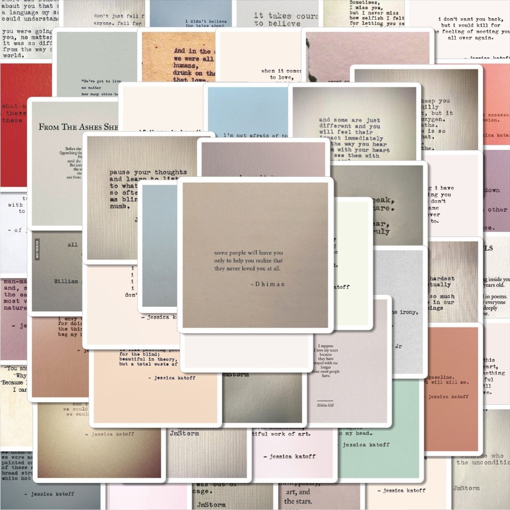 

100PCS Lucu Stiker Retro Inspirasi Kata-Kata Stiker Aesthetic Stiker Anti Air Stikers Berperekat Waterproof sticker decal buat Motor Helm Buku Journal Koper Casing HP Laptop Botol Minum Hadiah anak