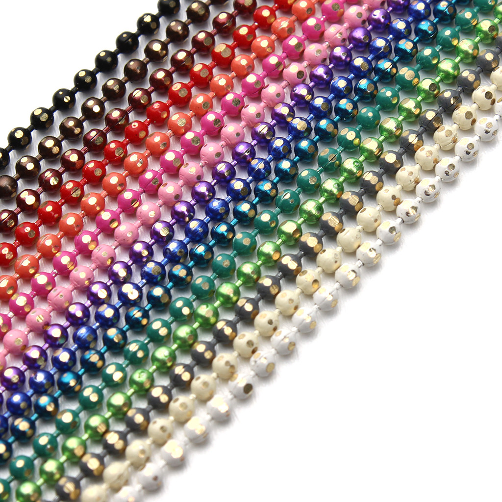 

10Yards/Lot 1.5mm Copper Colorful Ball Bead Chains Fits Dolls Key Chain KeyRing Label Hand Tag Connector DIY Jewelry Making