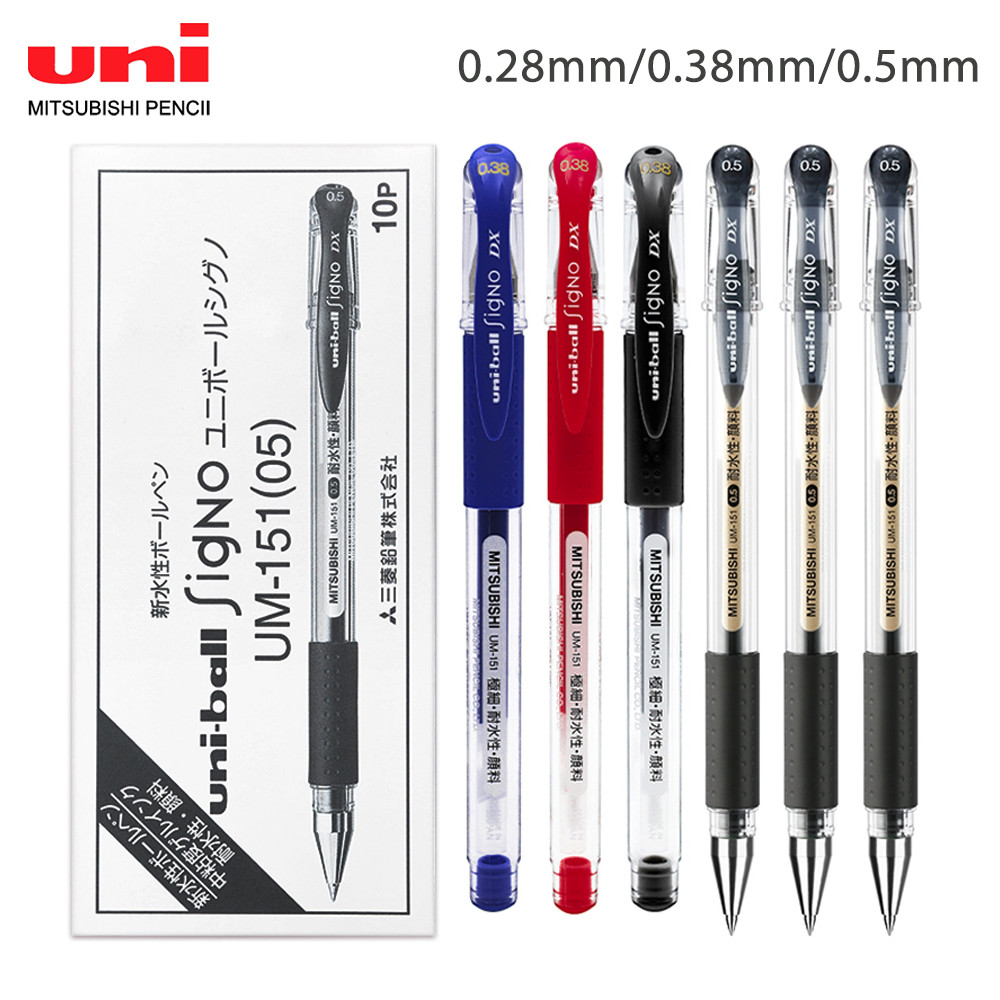 

10pcs Mitsubishi Uni Gel Pen UM-151 High Capacity Quick Drying 0.38mm Business Office Ballpoint Pen School Supplies Statione