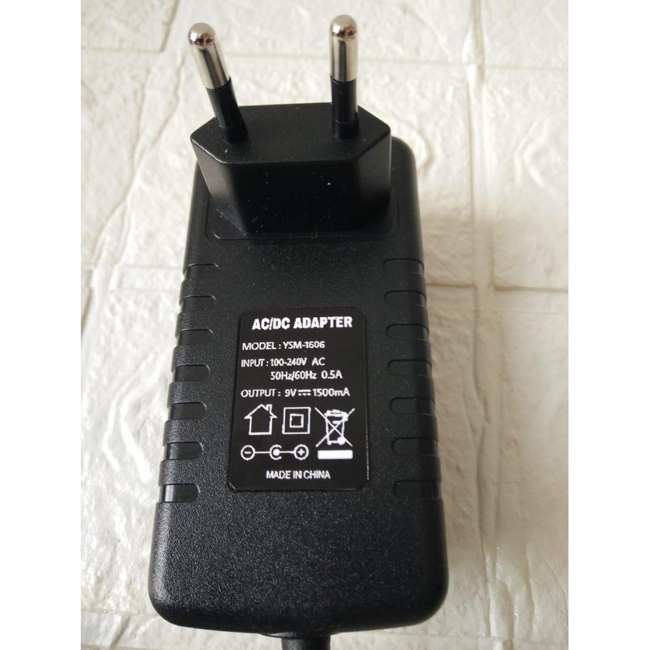 READY ADAPTER MODEL YSM-1606 DC 9V 1500mA Jack DC 5.5mm X 2.1- 2.5mm SIAP KIRIM