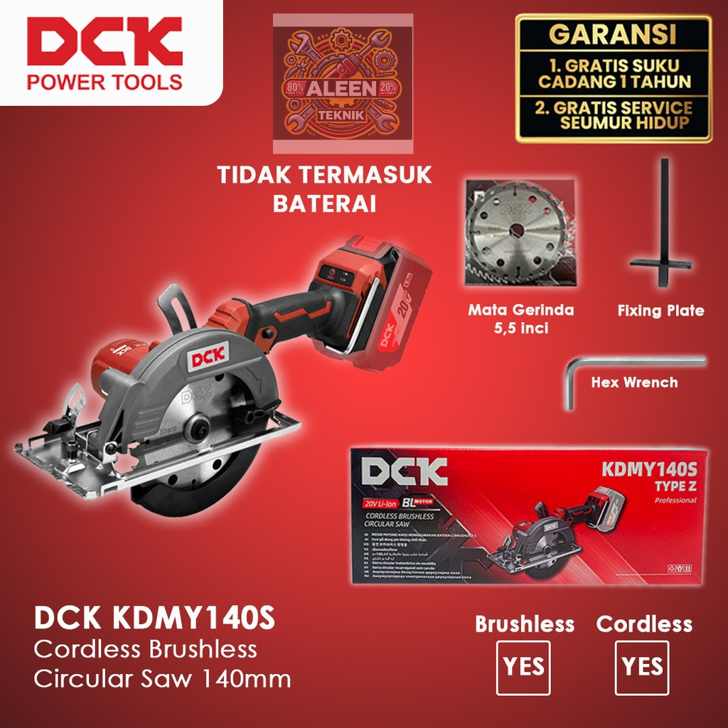 Mesin Gergaji Kayu DCK KDMY140S Cordless Brushless Circular Saw 140mm