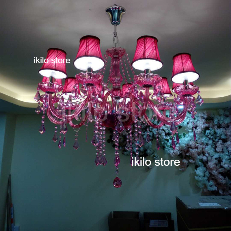 Lampu Gantung Kristal Bergaya Eropa Desain Retro Kaca Patri Lampu Plafon Tengah Ruang Tamu Lampu Gan