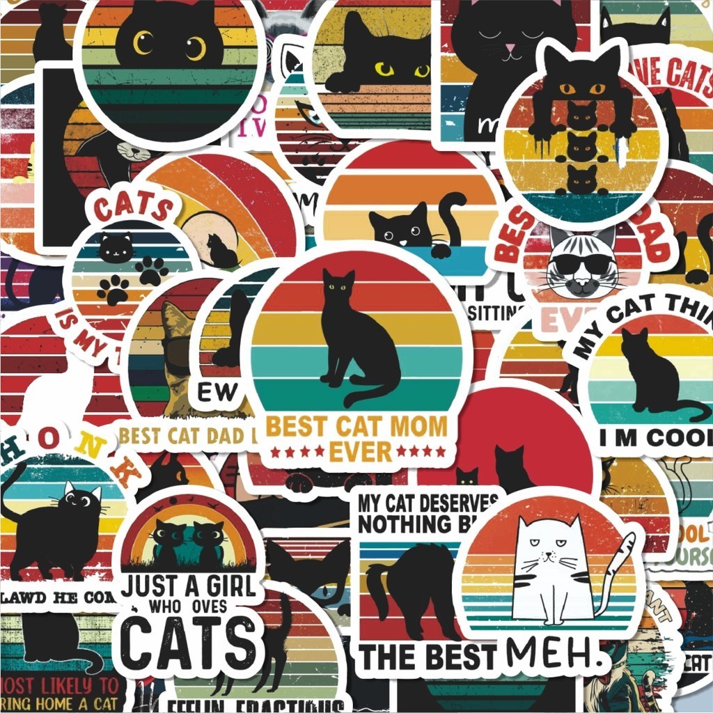 

Stiker Aesthetic Stiker Anti Air Stikers Berperekat Waterproof sticker decal buat Motor Helm Buku Journal Koper Casing HP Laptop Botol Minum Hadiah anak Stiker Cat/Kucing Kawaii V4 Dekorasi Lucu Kreatif untuk Notebook, Skateboard, HP
