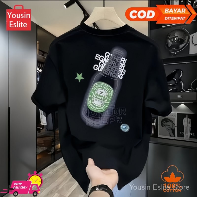 Yousin Eslite Heineken Rutgers University T-Shirt  Kaos T 100% katun, untuk pria dan wanita, dengan 