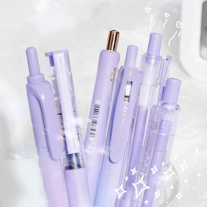 

6pcs Cute Gel Pens Retractable Pen 0.5mm Black Ink Pen Fine Point Pen Comfortable Grip For Smooth Writing Pen Office School