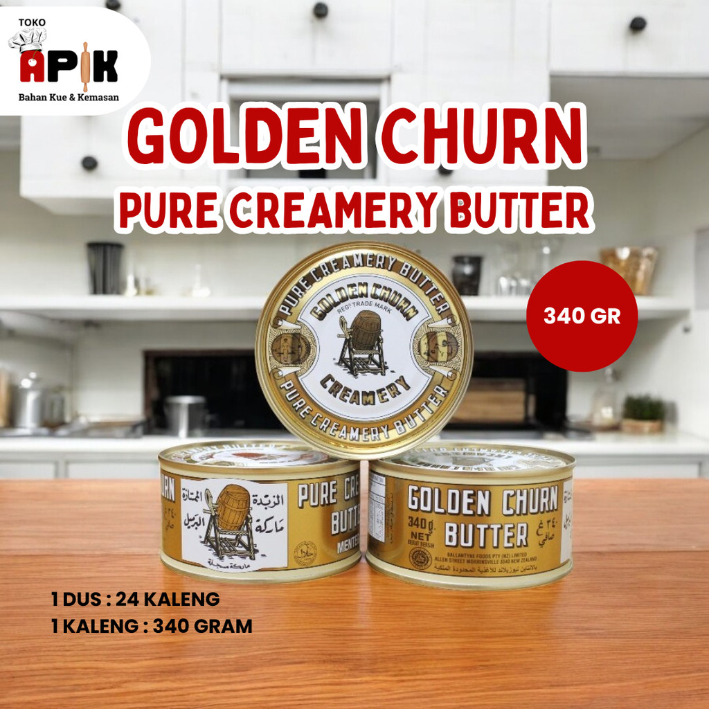 

Golden Churn Pure Creamery Butter 340gr / Mentega Kaleng / Mentega / Margarin