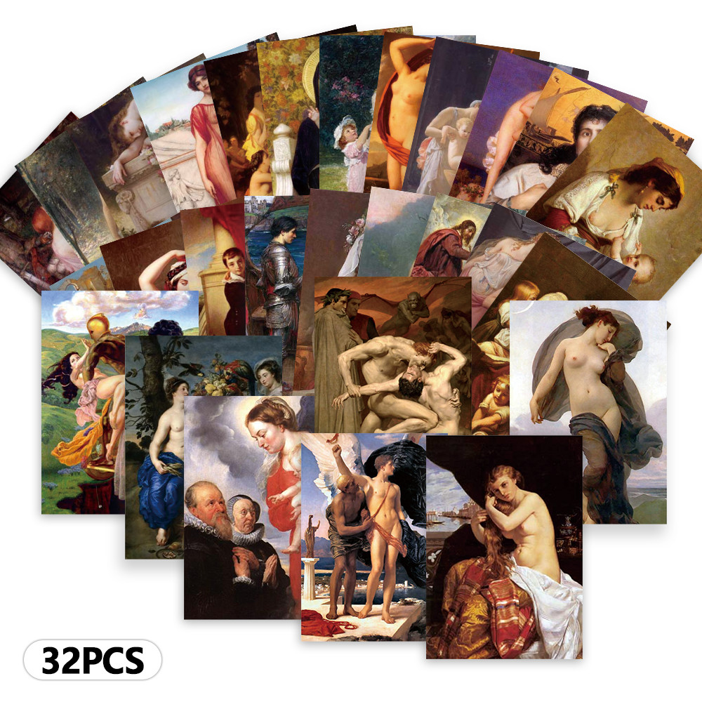 

32pcs, Mythological Series Postcards, Room Decoration Stickers, Brochure Materials, Souvenirs, Collectibles and Mailing