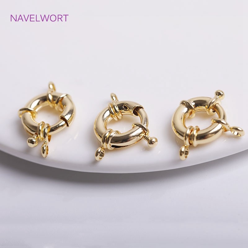 

18K Gold Plated Sailor Clasps Connector For Necklace End Clasps Brass Metal Steering wheel clasps DIY Jewelry Making Accessory