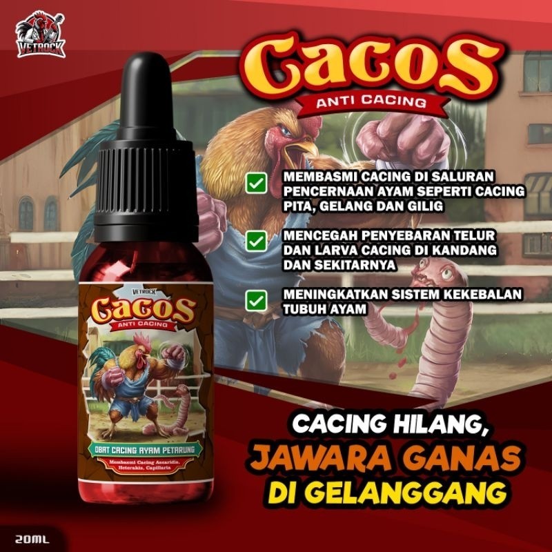 CACOS – Obat Cacing ayam, Membasmi Berbagai Jenis Cacing untuk Ayam Aduan