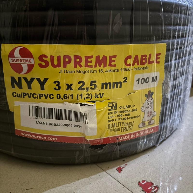 New Kabel listrik Supreme Batang kawat NYY 3x2,5mm per meterPremium