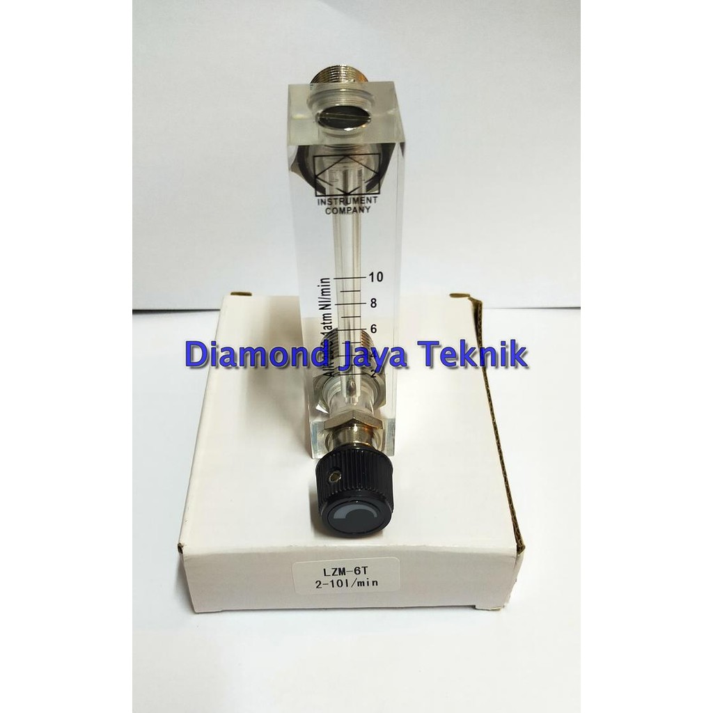 Rotameter Udara 2- 10 L/ Min / LZM-6T Rotameter / Flowmeter Udara /Gas Acrylic Rotameter / Drat 1/4"