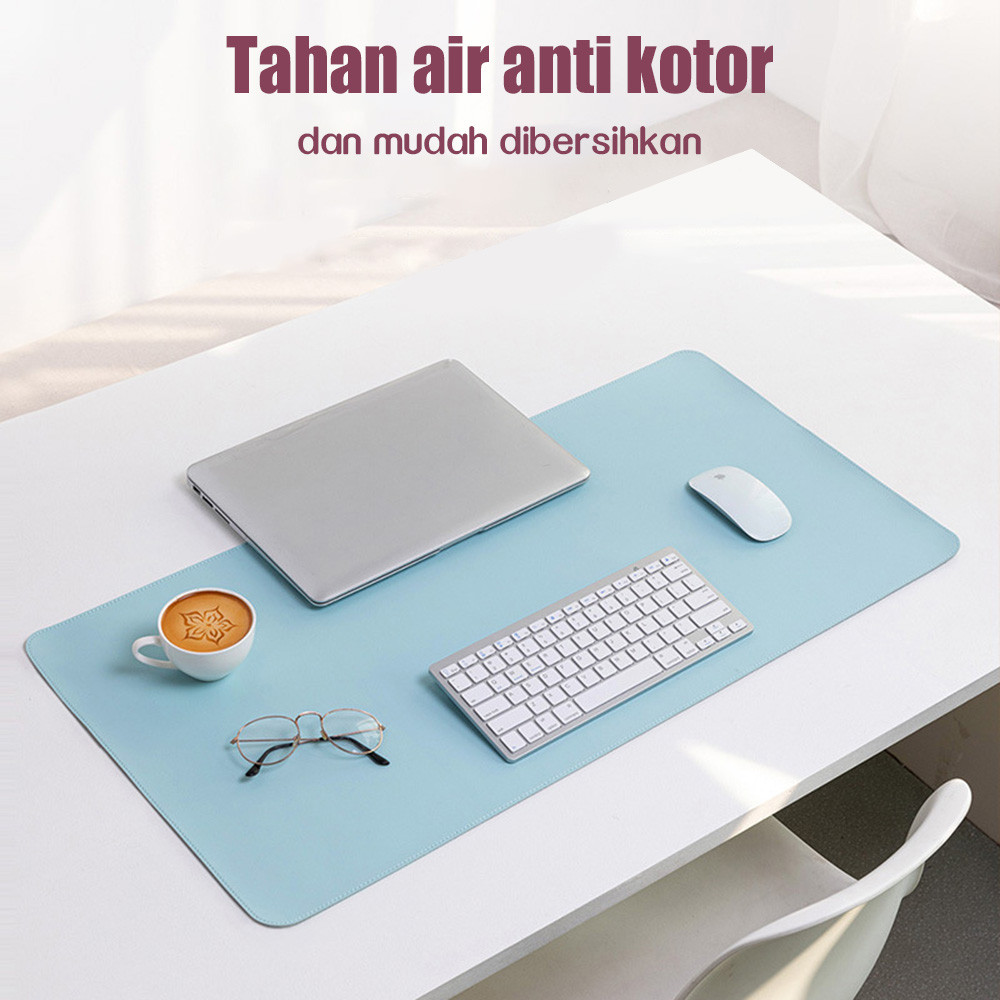 80*40cm Large Double-Sided Faux Leather Mouse Pad with Non-Slip Washable Surface - Alas Meja Ringan,