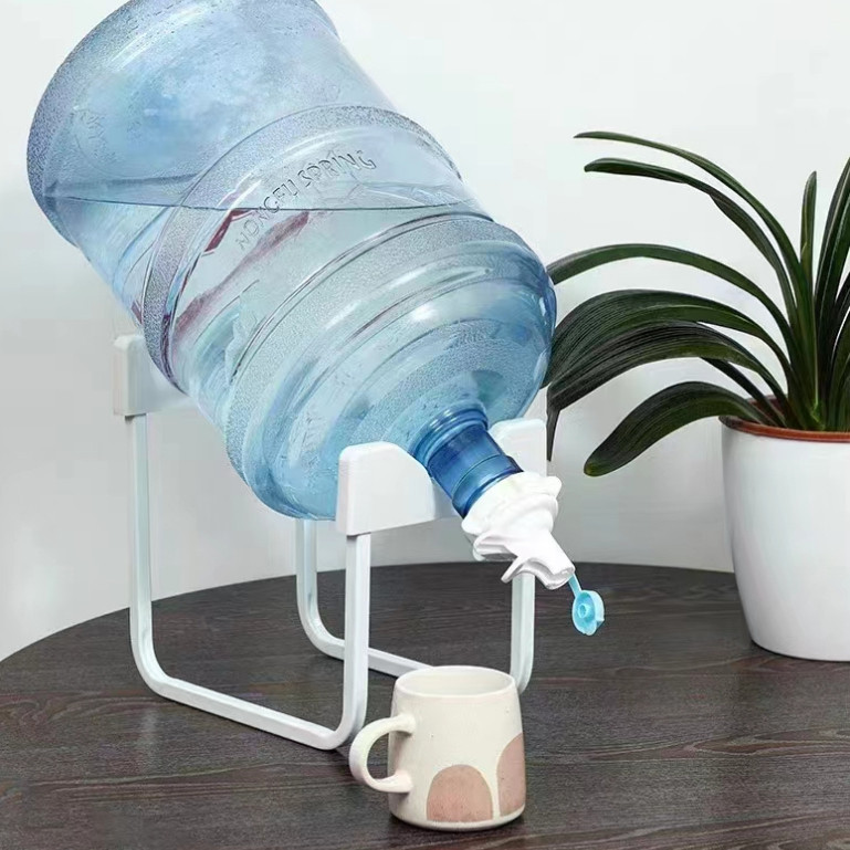 Dudukan Galon Besi Miring/ Kaki Tempat Galon Besi Bonus Keran Anti Karat Import / Rak Galon Besi / T