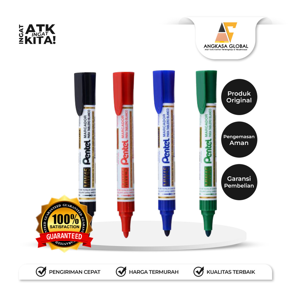 

PENTEL SPIDOL PAPAN TULIS/ WHITEBOARD MARKER MW45 (1PC)