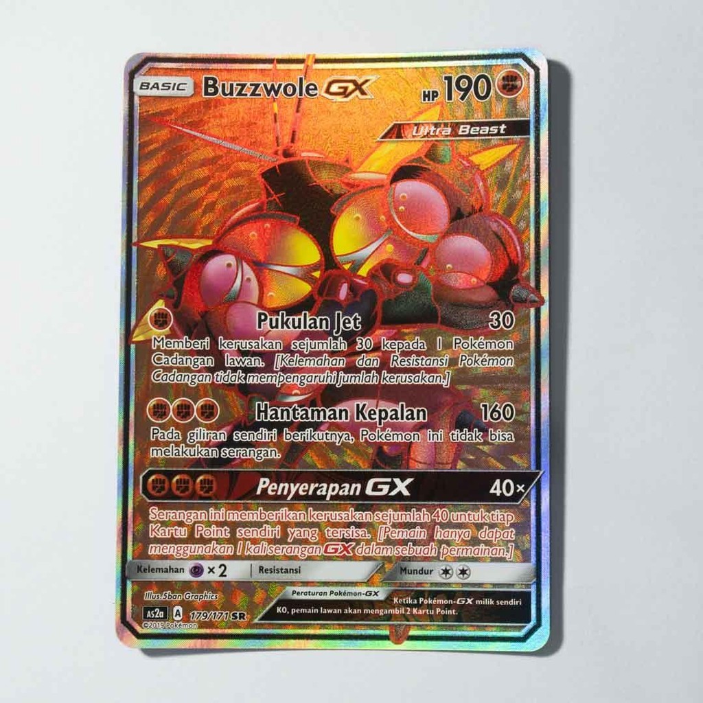 Buzzwole GX SR 179/171 AS2a Kebangkitan Legenda SET A Kartu Pokemon TCG Original Indonesia