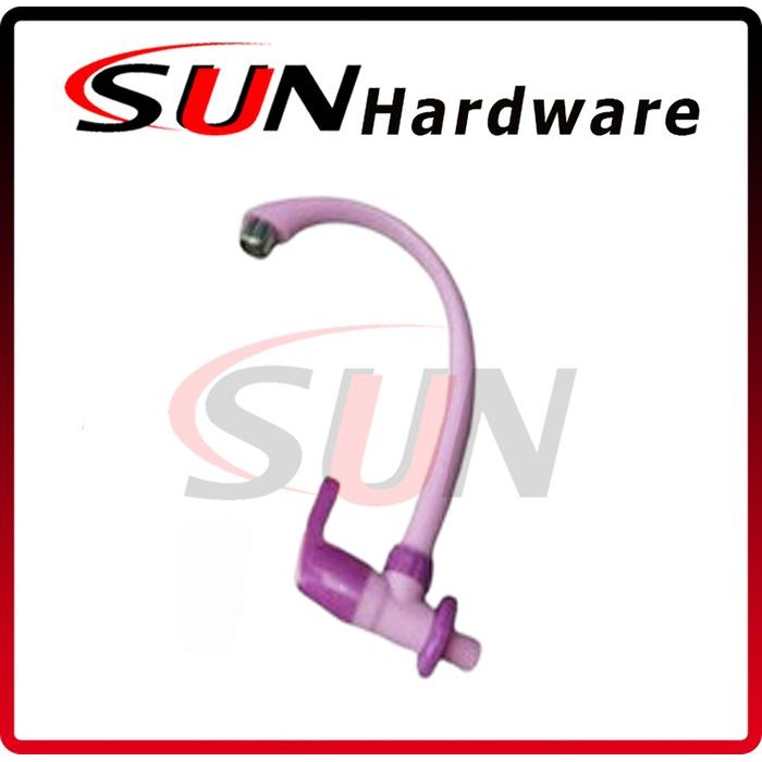 [BERGARANSI] Harga Promo Keran Air Cuci Piring Kran Angsa Bebek Plastik PVC Ungu Kuning Putih - Ungu