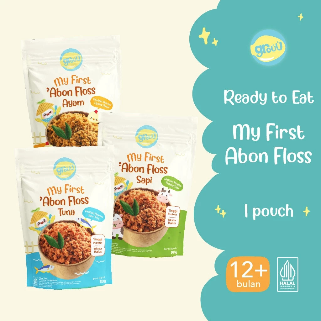 

Grouu - Abon Kids Ayam & Sapi (cocok untuk 12+ Bulan) - Tekstur lebih padat dibanding Abon Mpasi - No MSG - Lauk, Snack Anak