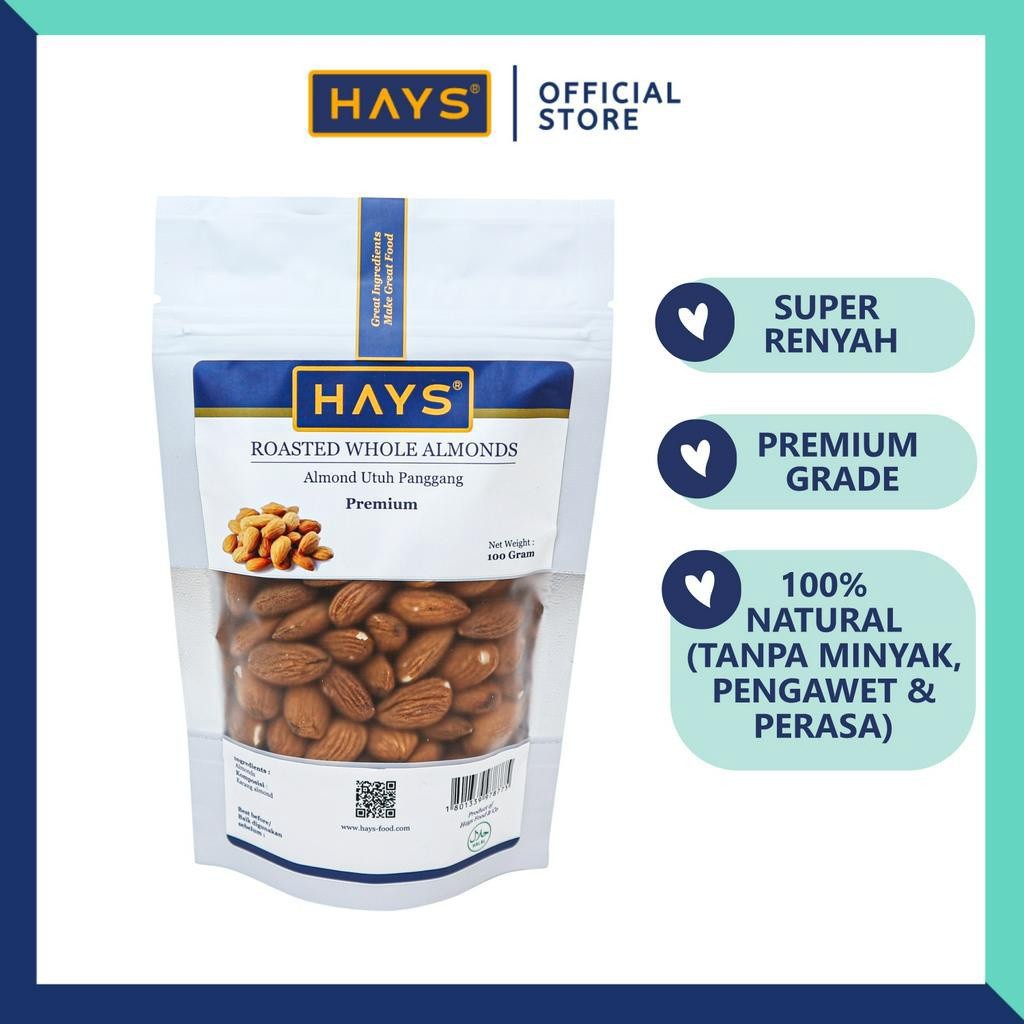 

PROMO!Almond Utuh Panggang / Roasted Whole Almond - HAYSREADY