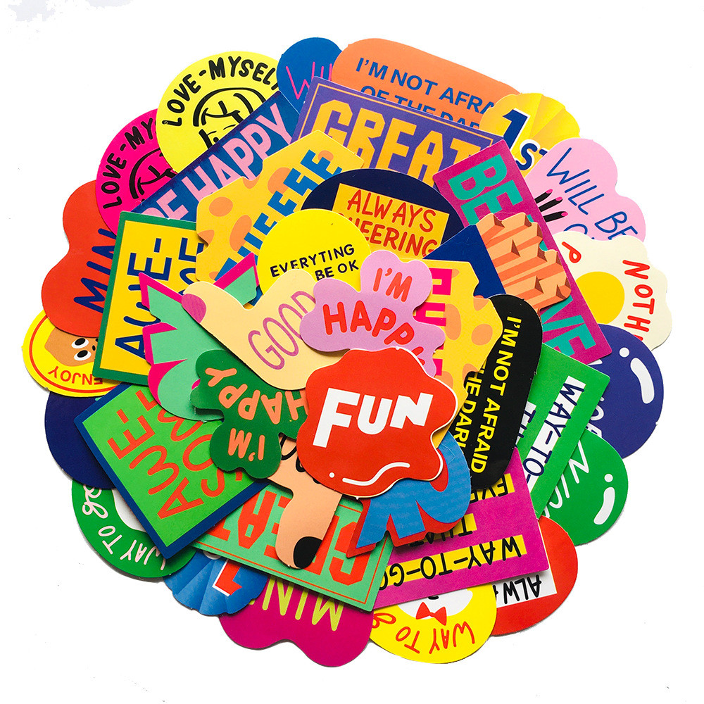 

38pcs/Pack Colored Letters English Stickers Waterproof Skateboard Motorcycle Guitar Luggage Laptop Bicycle Sticker Kids Toys